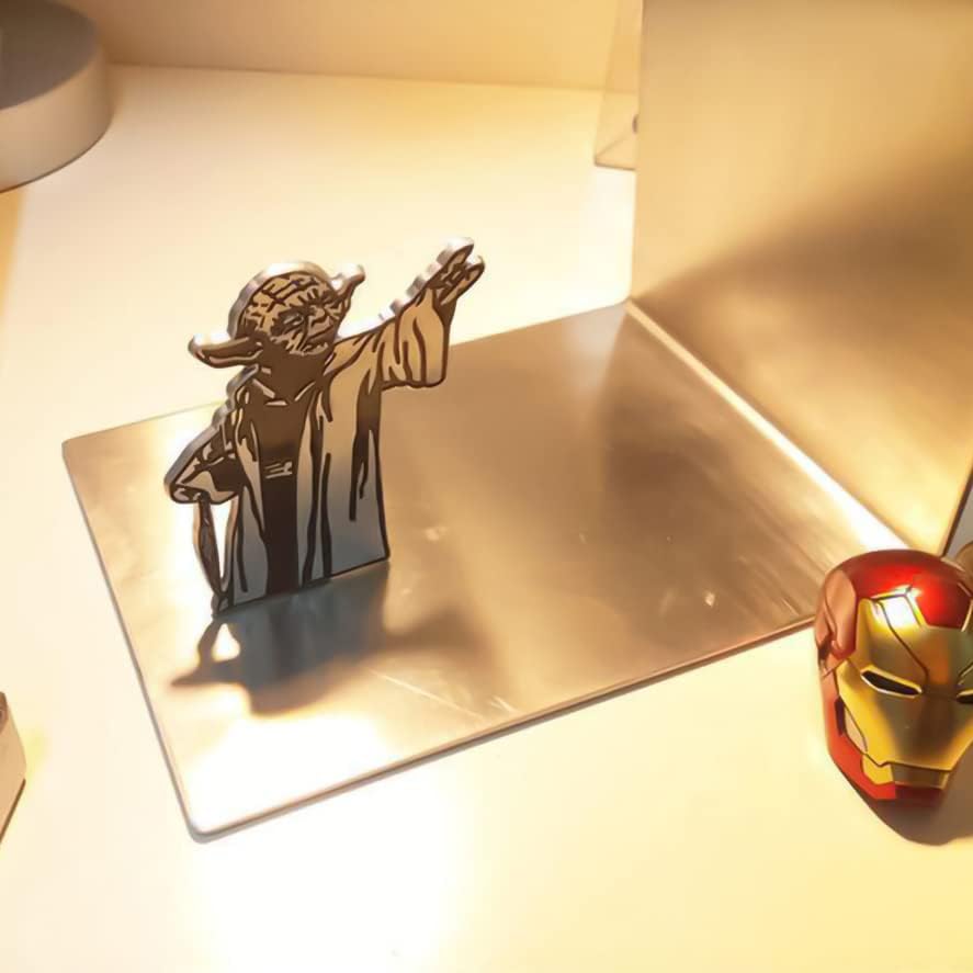 LAIX Master Yoda Force Metal Bookend back view shows balanced dual-side print.