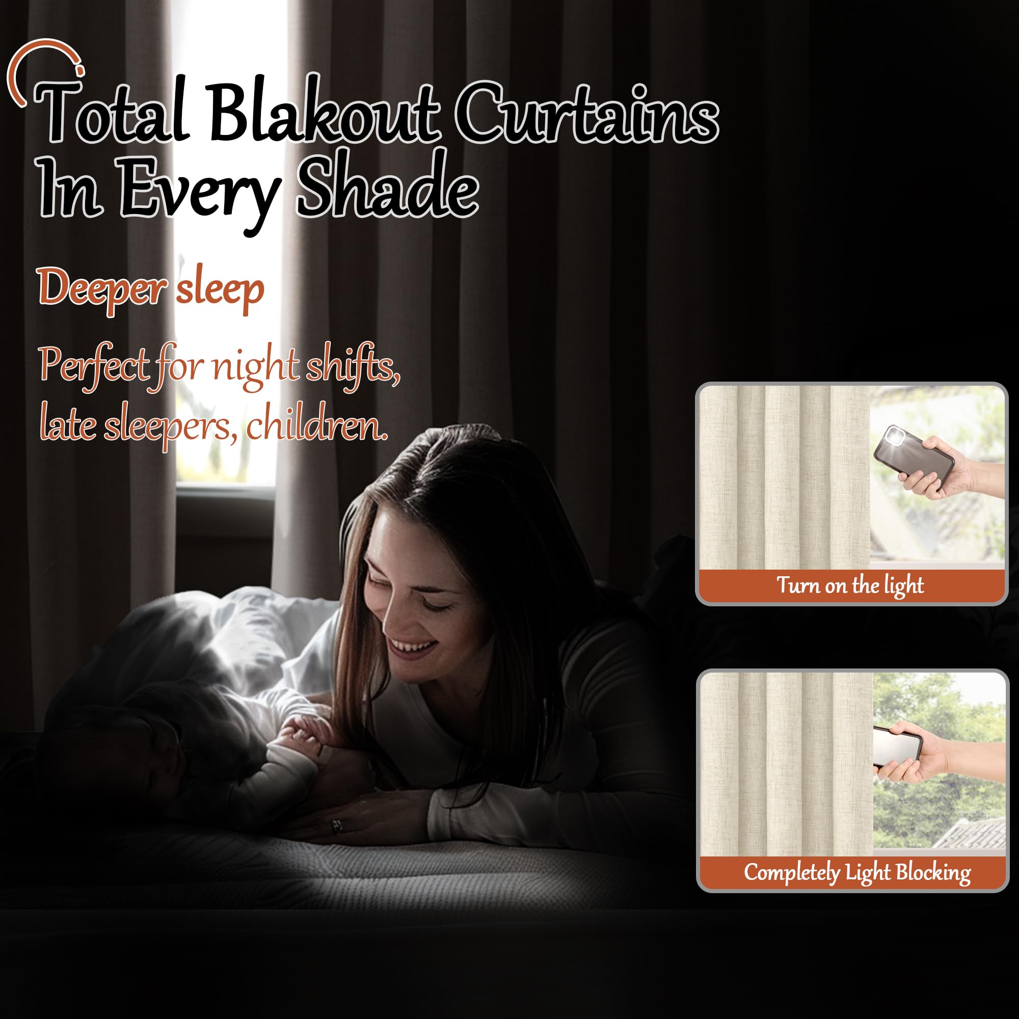 Lajode darkening drapes with linen texture for enhanced privacy and style.
