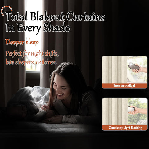Lajode darkening drapes with linen texture for enhanced privacy and style.