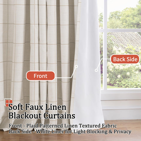 Lajode linen blackout with bronze grommets visible for effortless hanging.