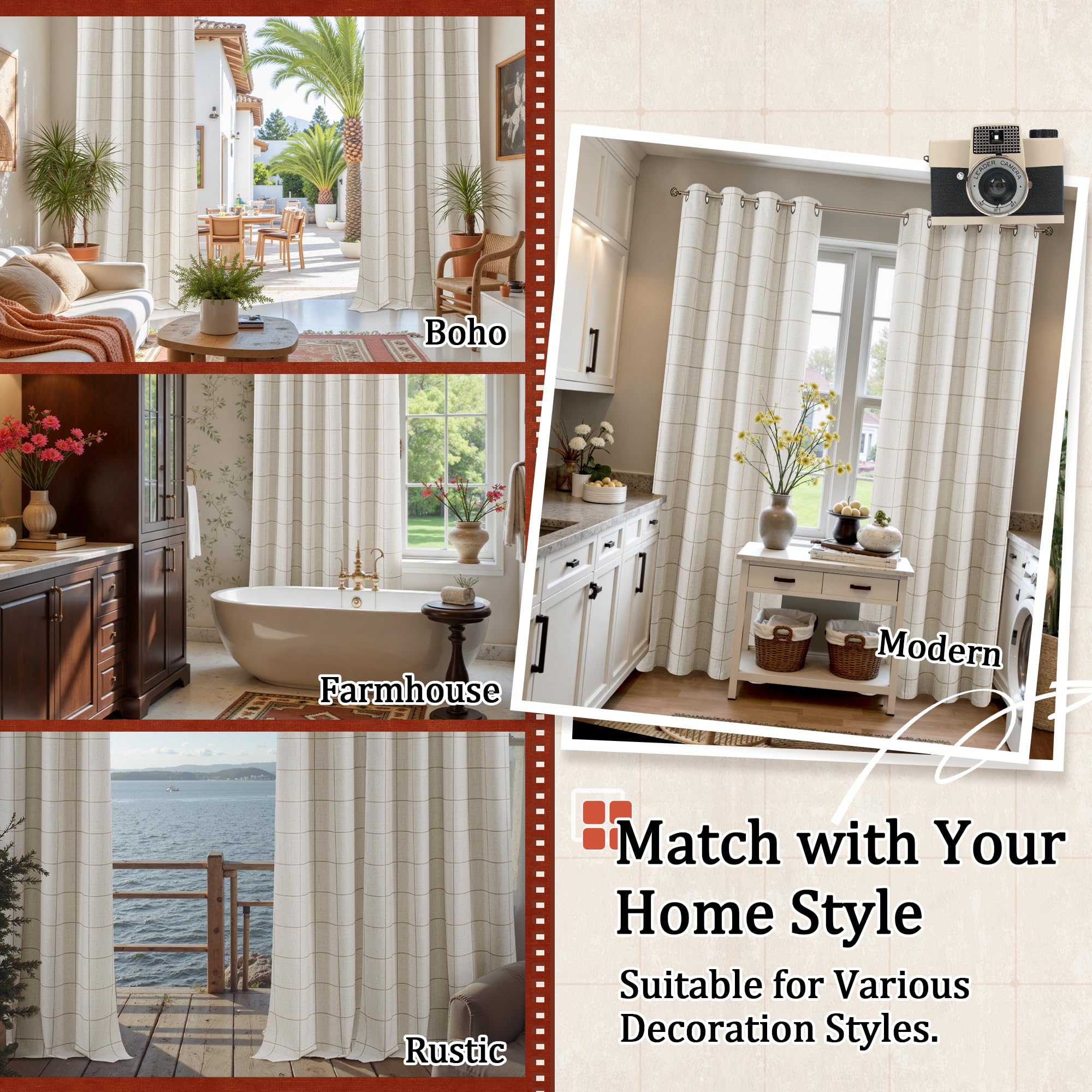 Lajode blackout curtains block light while preserving a natural linen look.