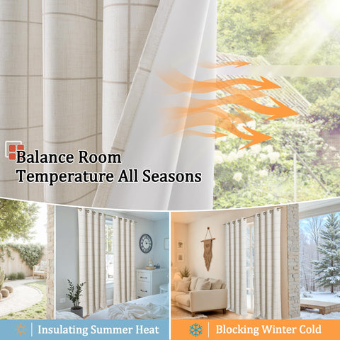 Lajode boho plaid curtains suit living rooms and bedrooms alike.