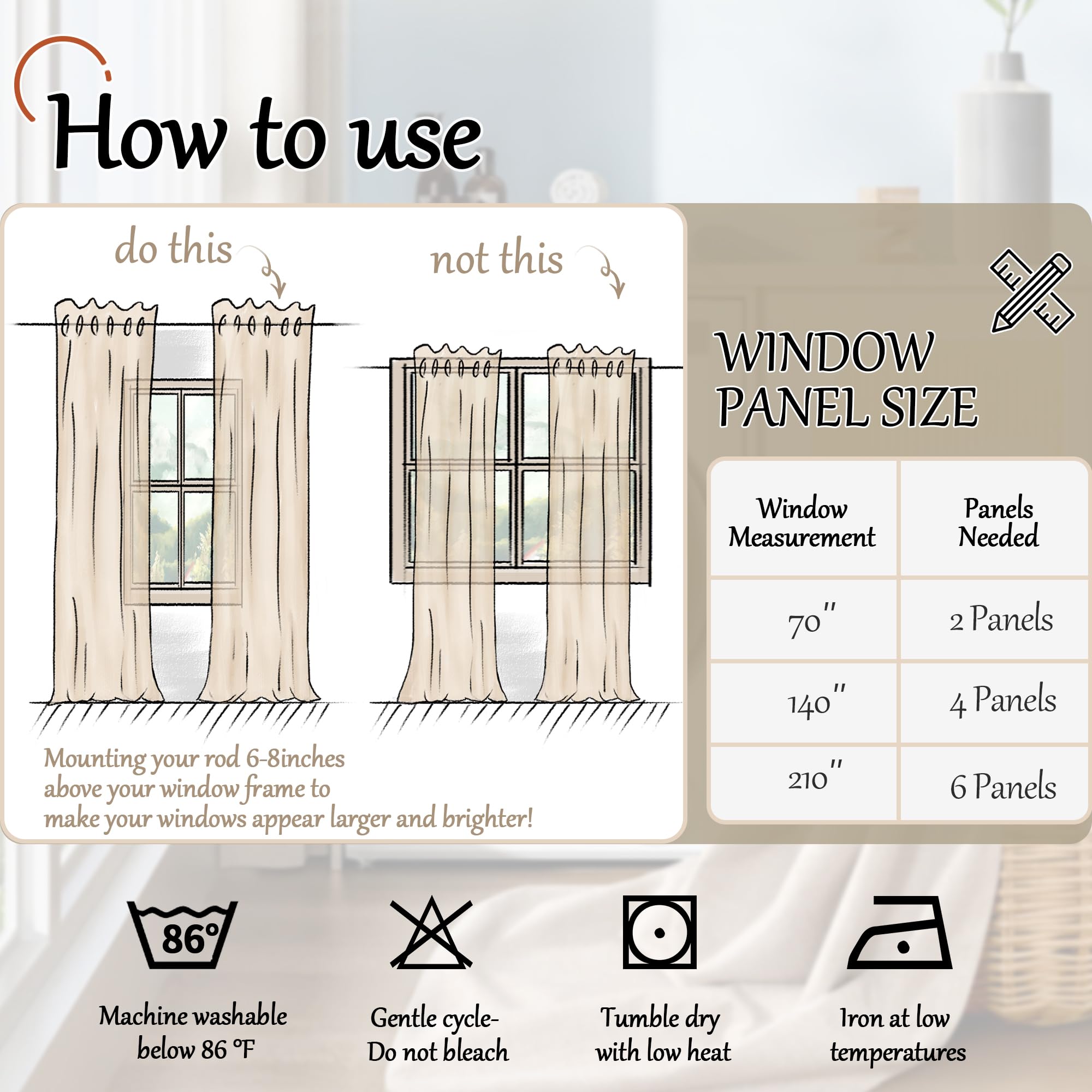 Lajode natural cream window curtains adding timeless elegance and durability.