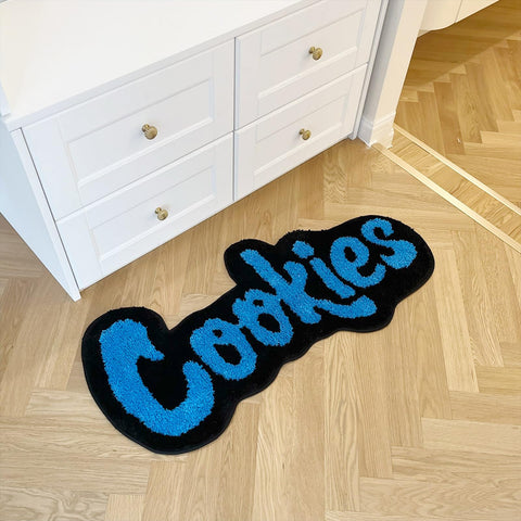 LAKEA Cookies Rug features non-slip bottom for safer placement on floors