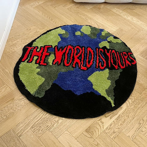 LAKEA Earth Round Mat 35.4 inch diameter covers ample space