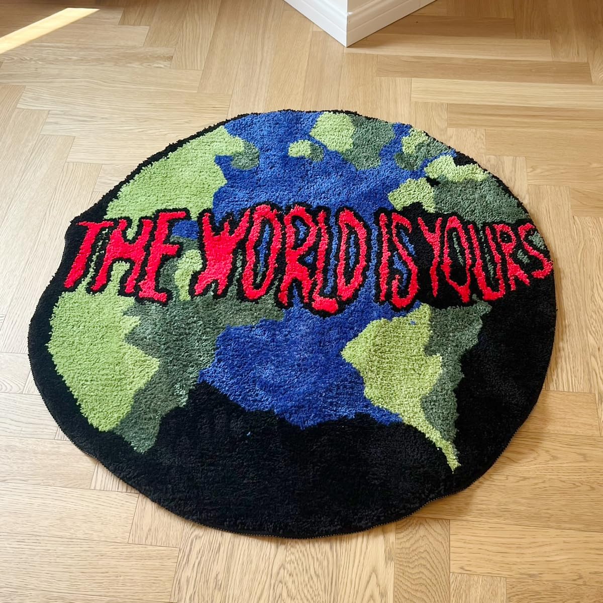 LAKEA Earth Round Mat soft plush texture for cozy feet