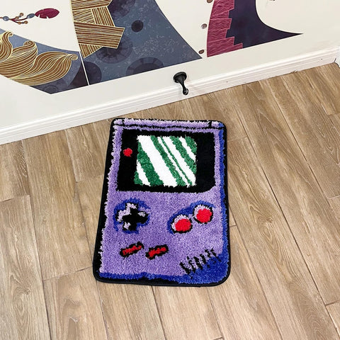 LAKEA purple floor pad doubles as a decorative doormat.