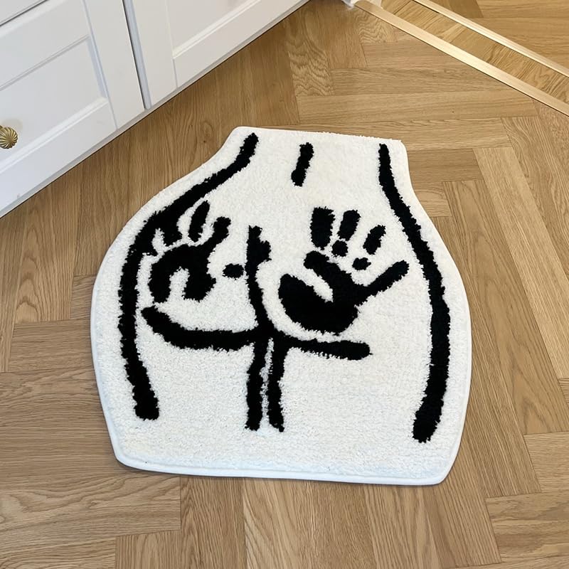 LAKEA Sexy Bathroom Tufted Rug shows non-slip backing for stable placement on hard floors
