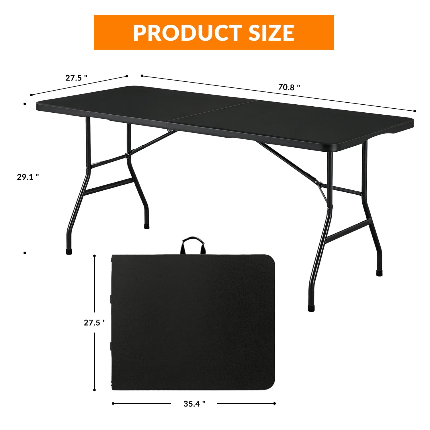 Lakhow 6ft durable HDPE tabletop resists warping and spills