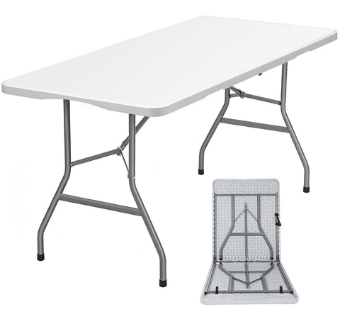 Lakhow 6ft folding table open top, ideal for outdoor gatherings.
