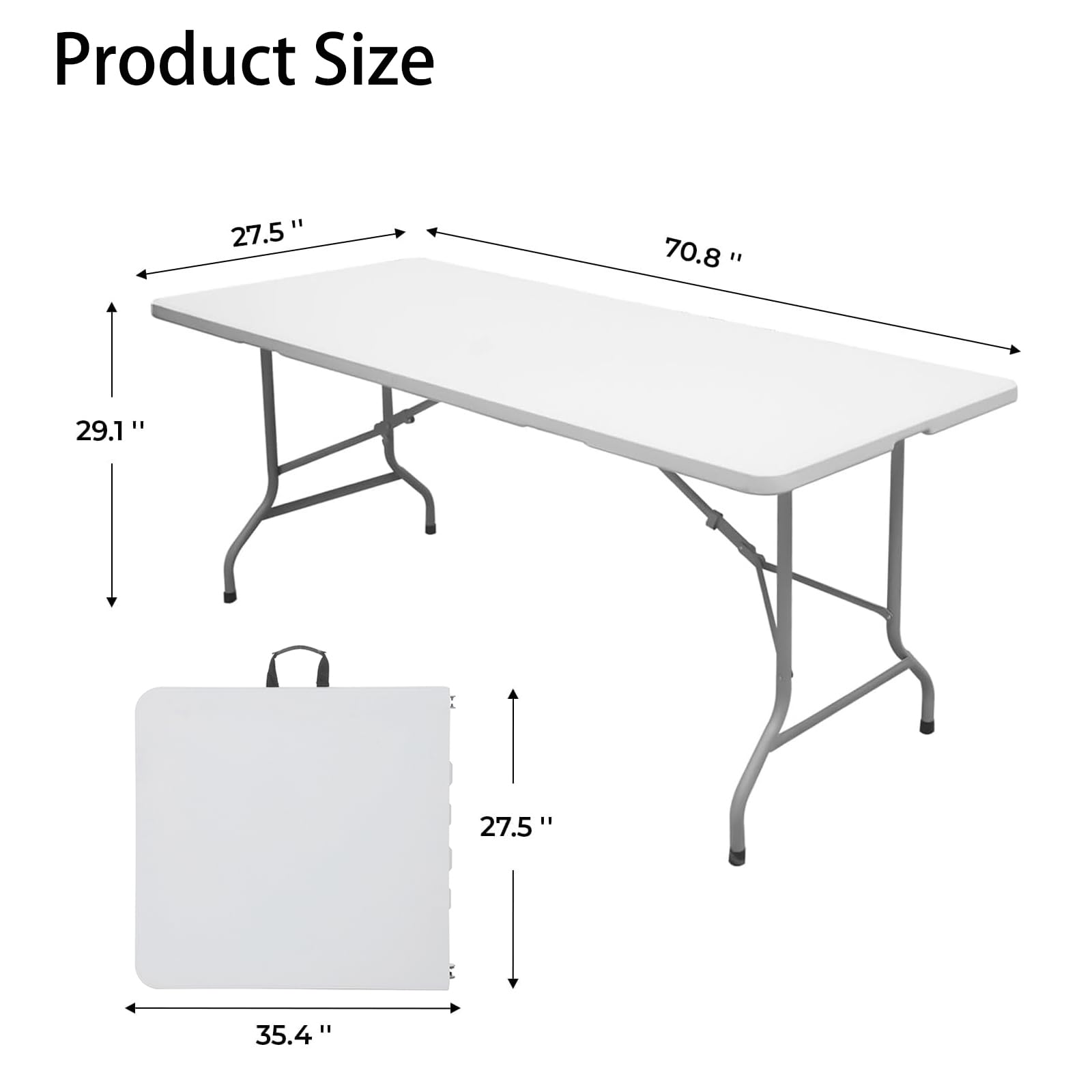 Lakhow 6ft table with waterproof surface in sunlight.