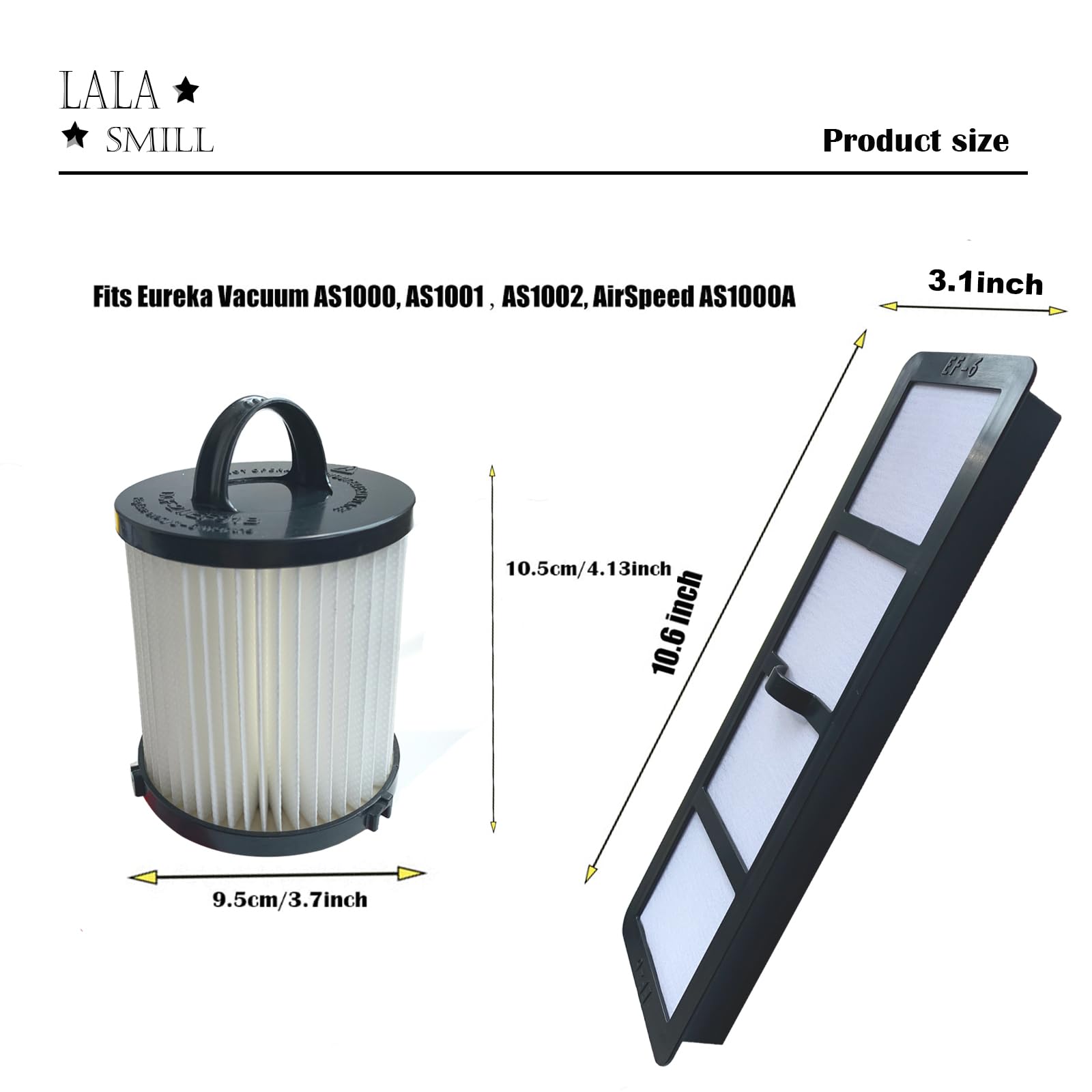 Lala Smill EF-6 exhaust filter maintains airflow on carpet and hard floors