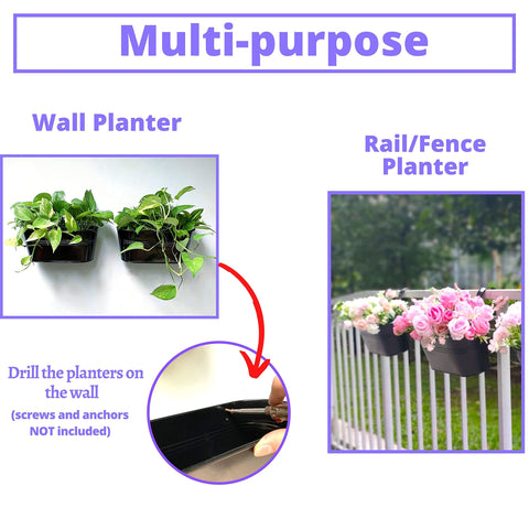 LaLaGreen black metal finish rail planter on display