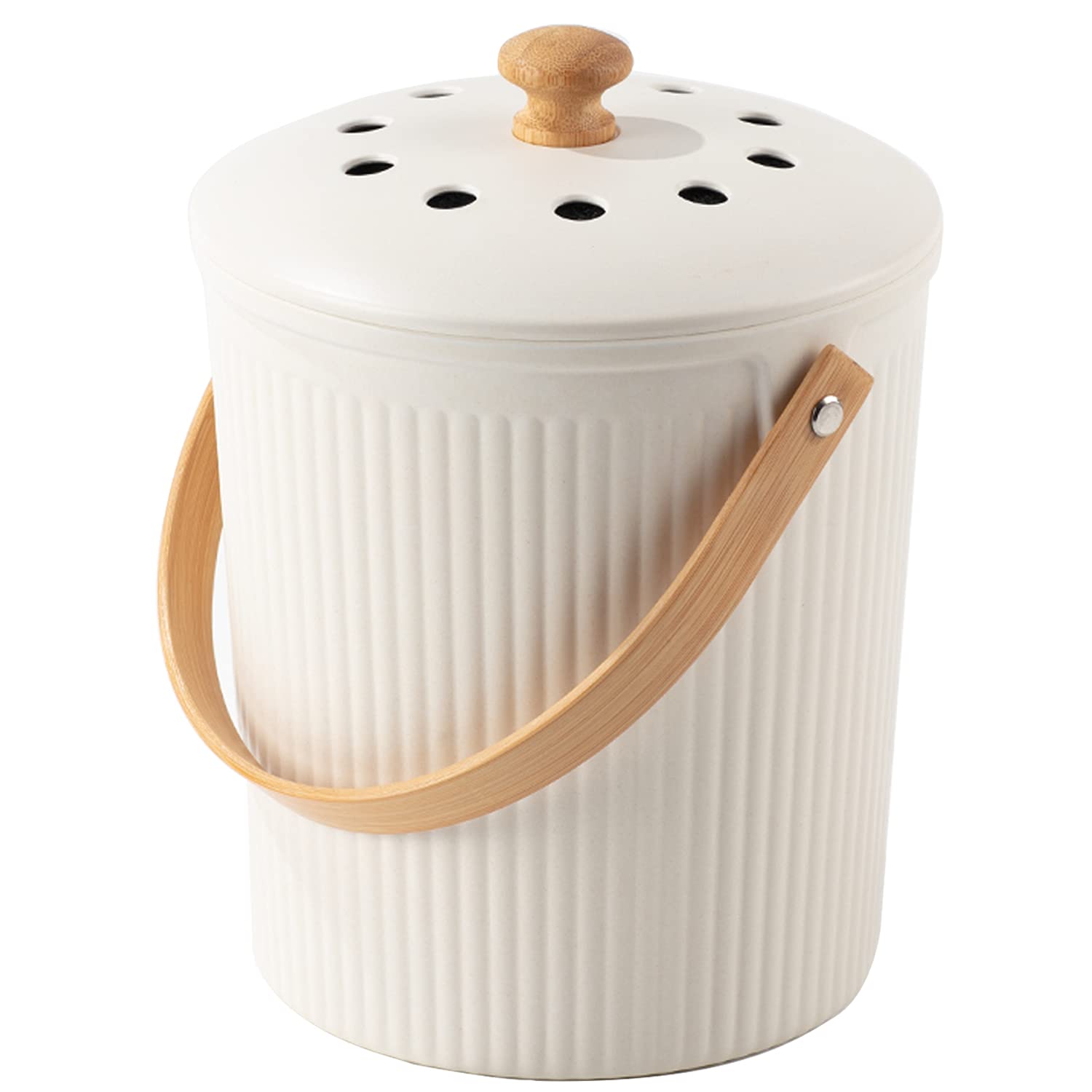 LALASTAR lush cream finish enhances kitchen decor while keeping scraps organized.