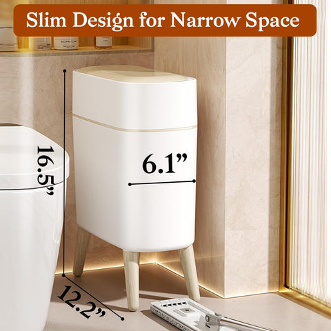 LALASTAR compact trash can fits narrow spaces in bathroom