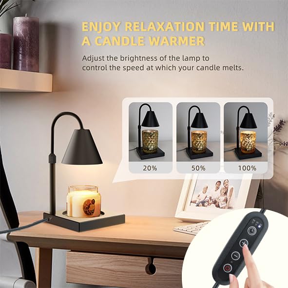 LALISU Candle Warmer Lamp dimmer and timer for customizable scent control.