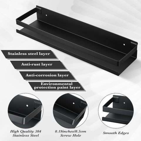 Lallisa 304 stainless steel brushed finish shelf resists moisture and rust.