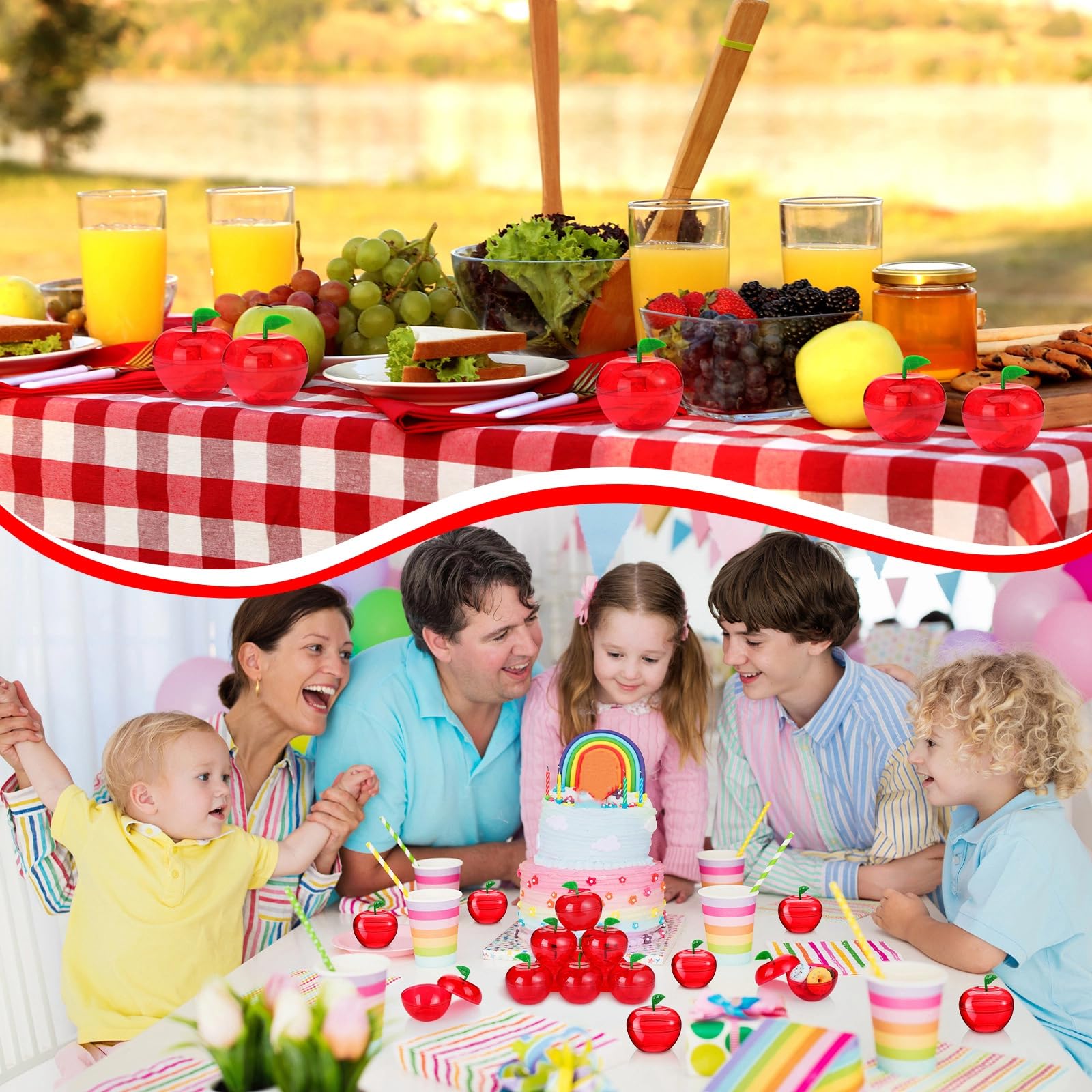 Lallisa apple container reusable keepsake suitable for indoor or outdoor events