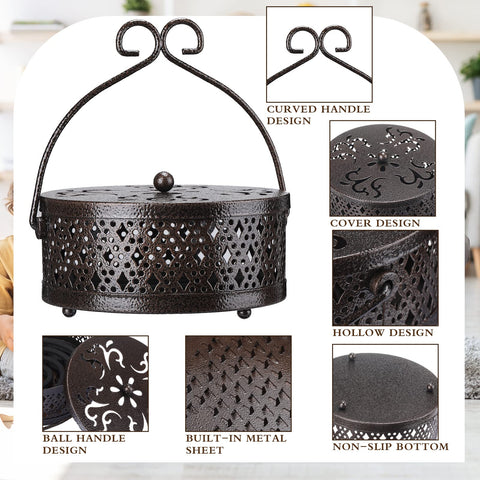 Lallisa hollow-pattern coil holder adds vintage charm and stable placement.