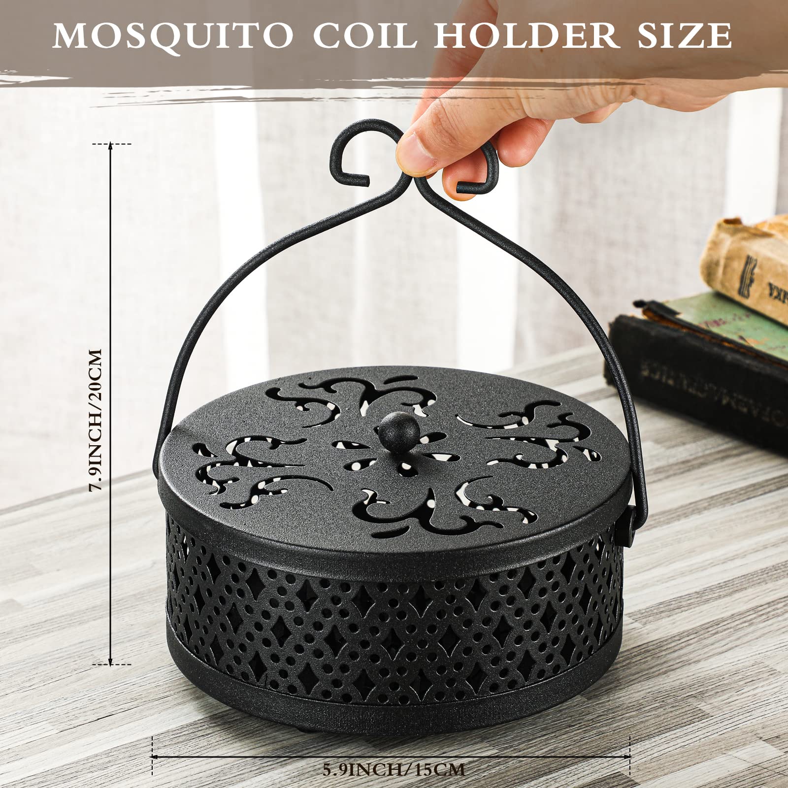 Lallisa metal incense coil holder with a handle for steady use