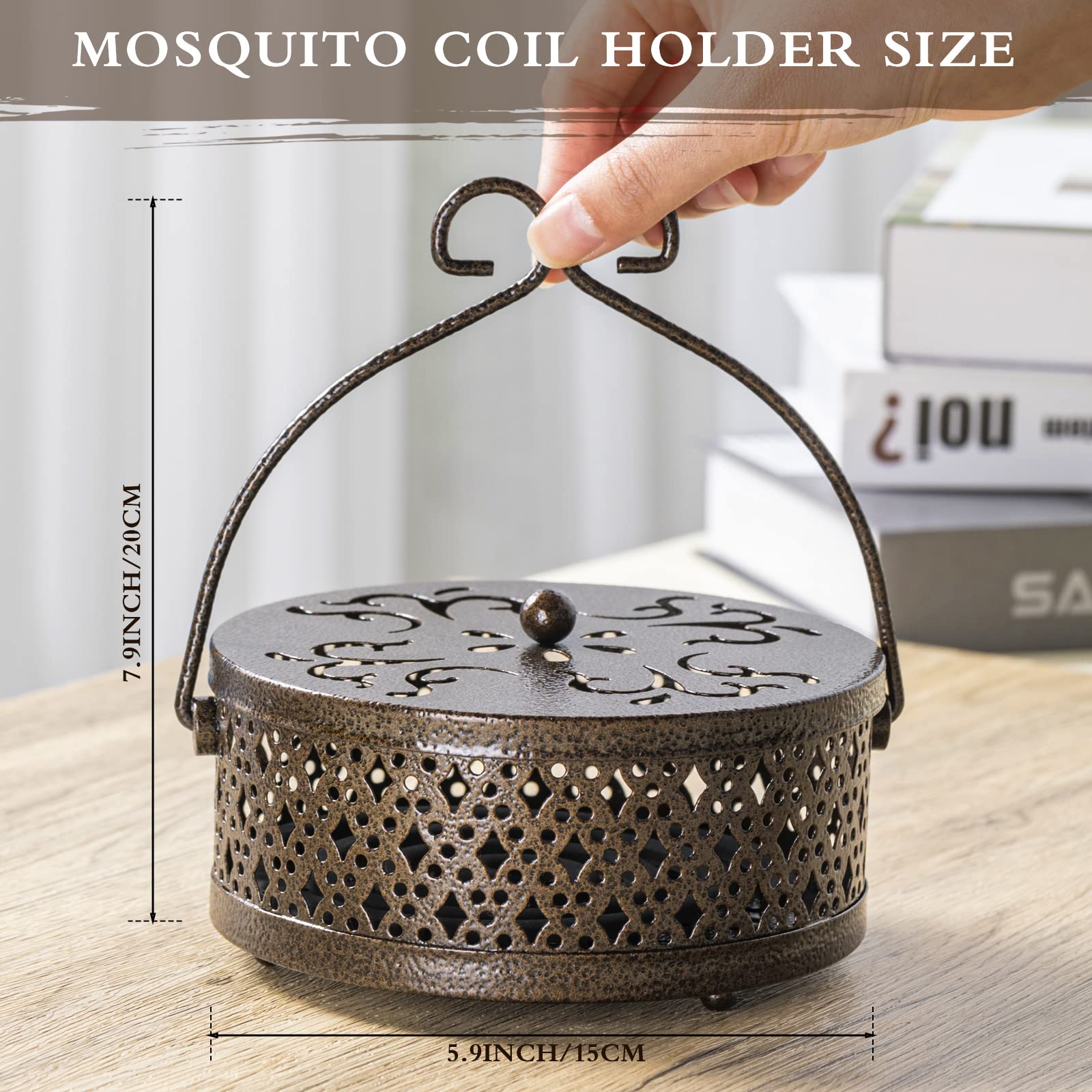 Lallisa metal incense burner with handle for safe outdoor use.