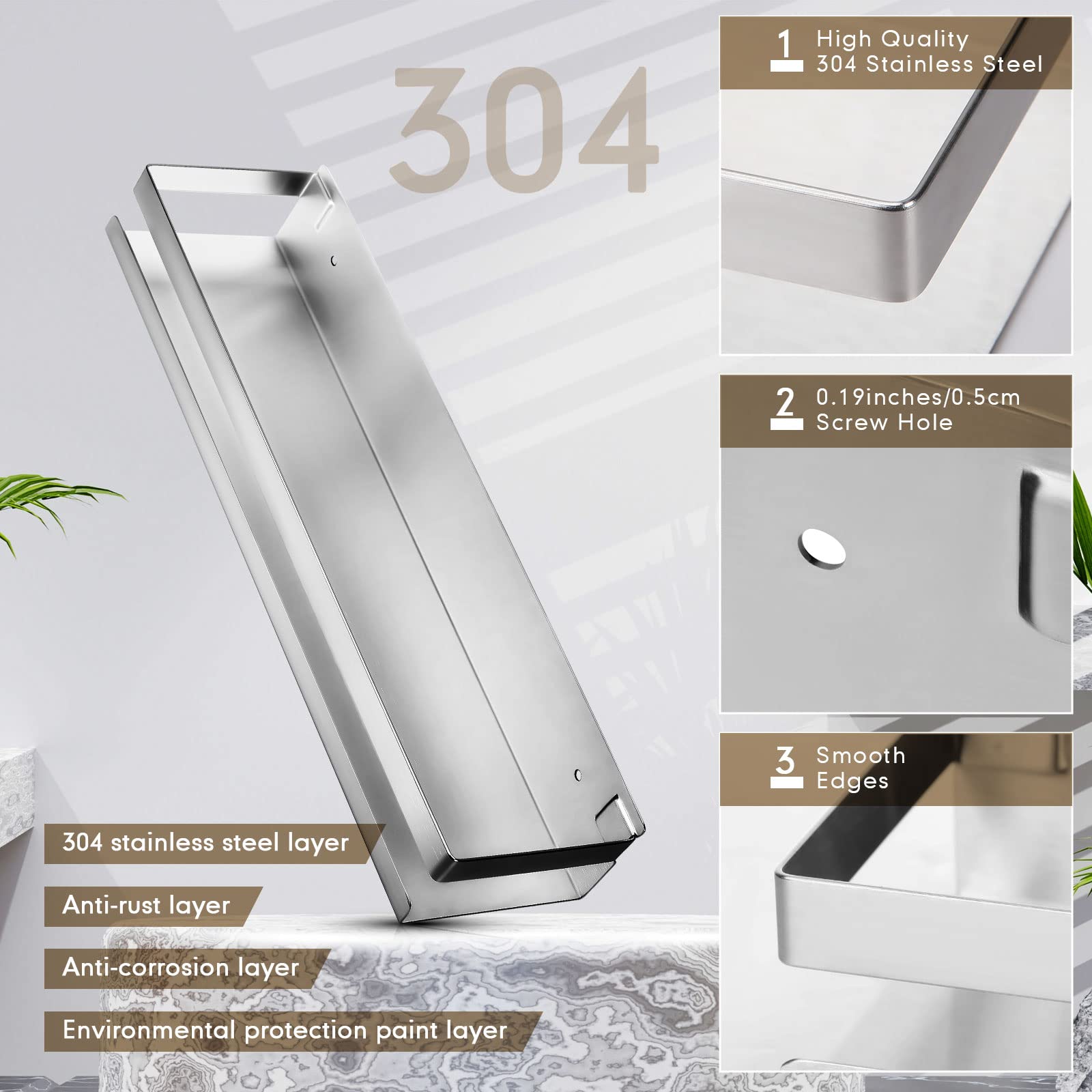 Lallisa wall-mounted bathroom caddy installation demonstrates space-saving design.