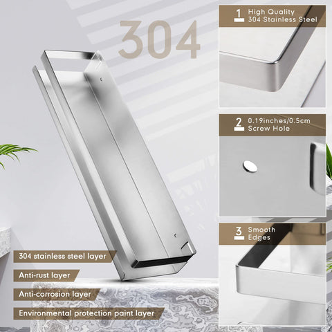 Lallisa wall-mounted bathroom caddy installation demonstrates space-saving design.