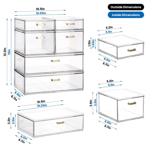 LALOBLUE clear acrylic small drawer ideal for cosmetics and jewelry