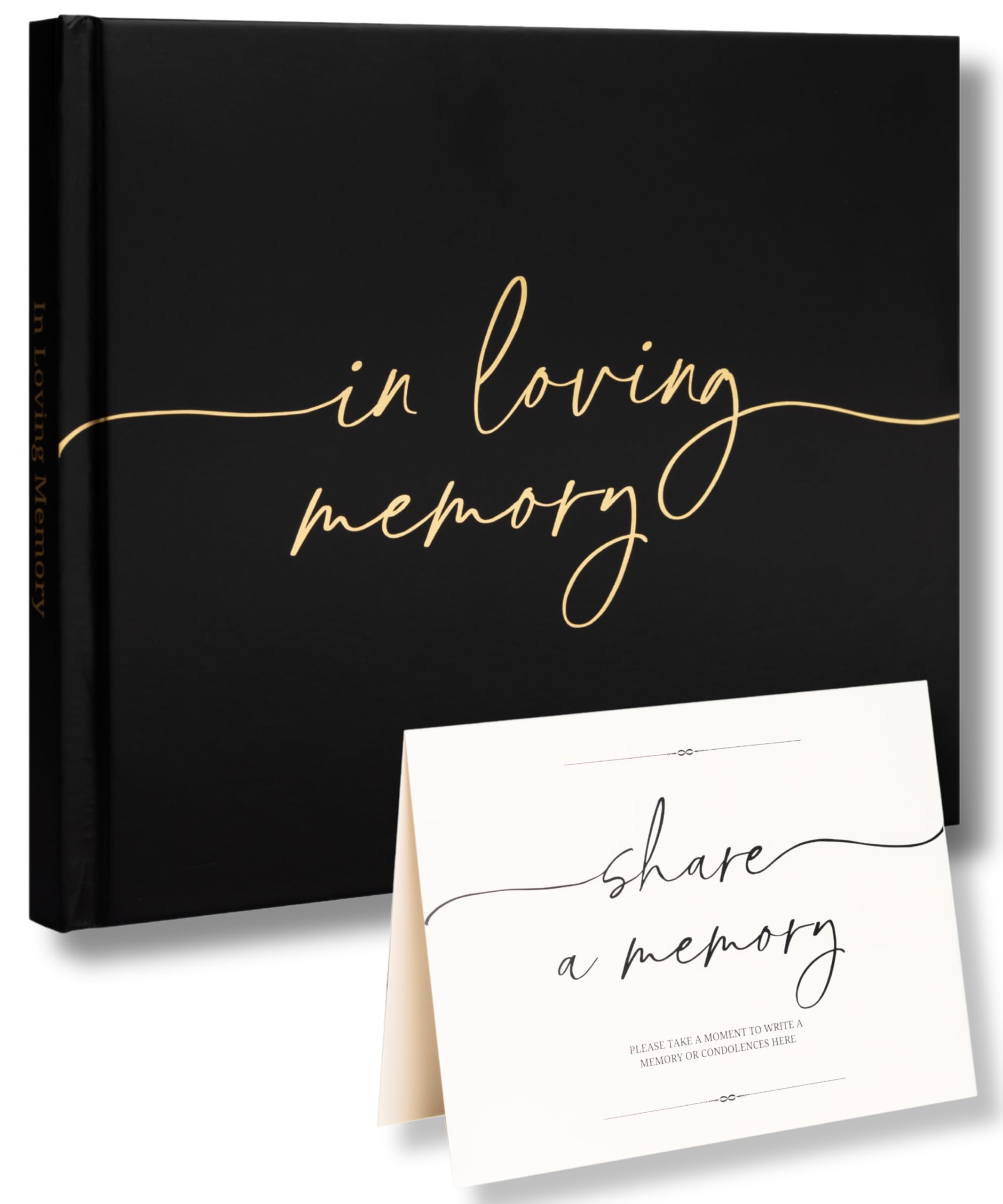 Lamare funeral guest book hardcover with gold stamping for a dignified memorial