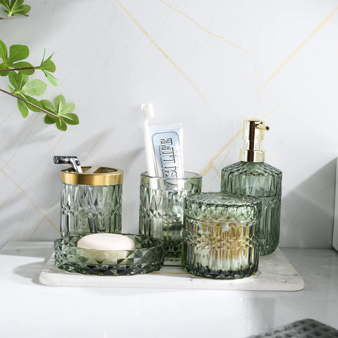 LaMarriti green tumbler doubles as makeup tool cup and everyday glass.