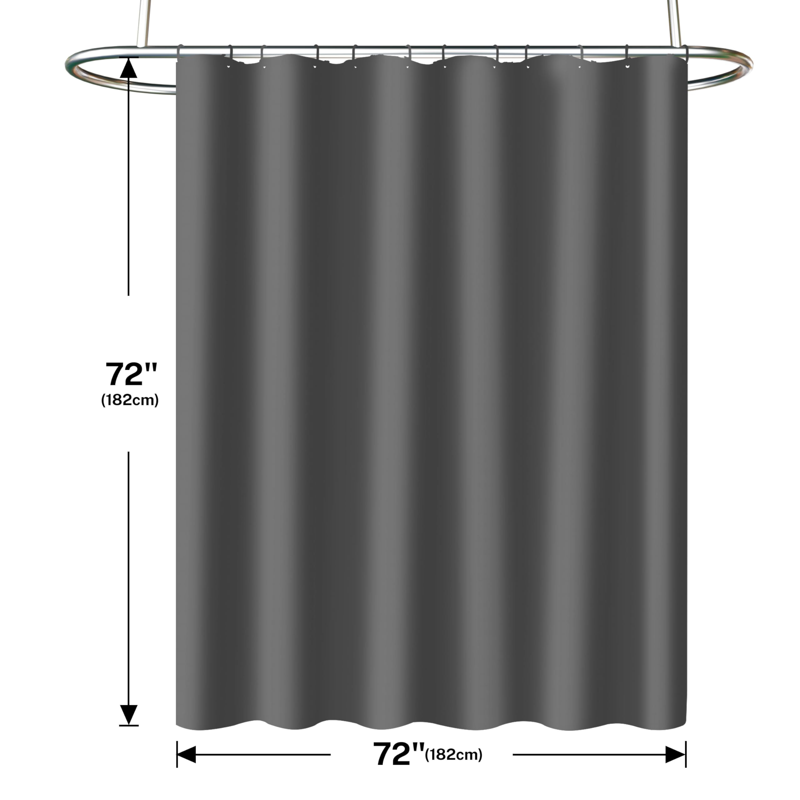 Lameirose fabric curtain design complements many bathroom interiors.