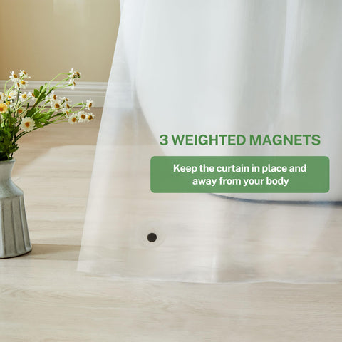 Lameirose waterproof outer curtain provides a reliable moisture barrier in bathrooms.