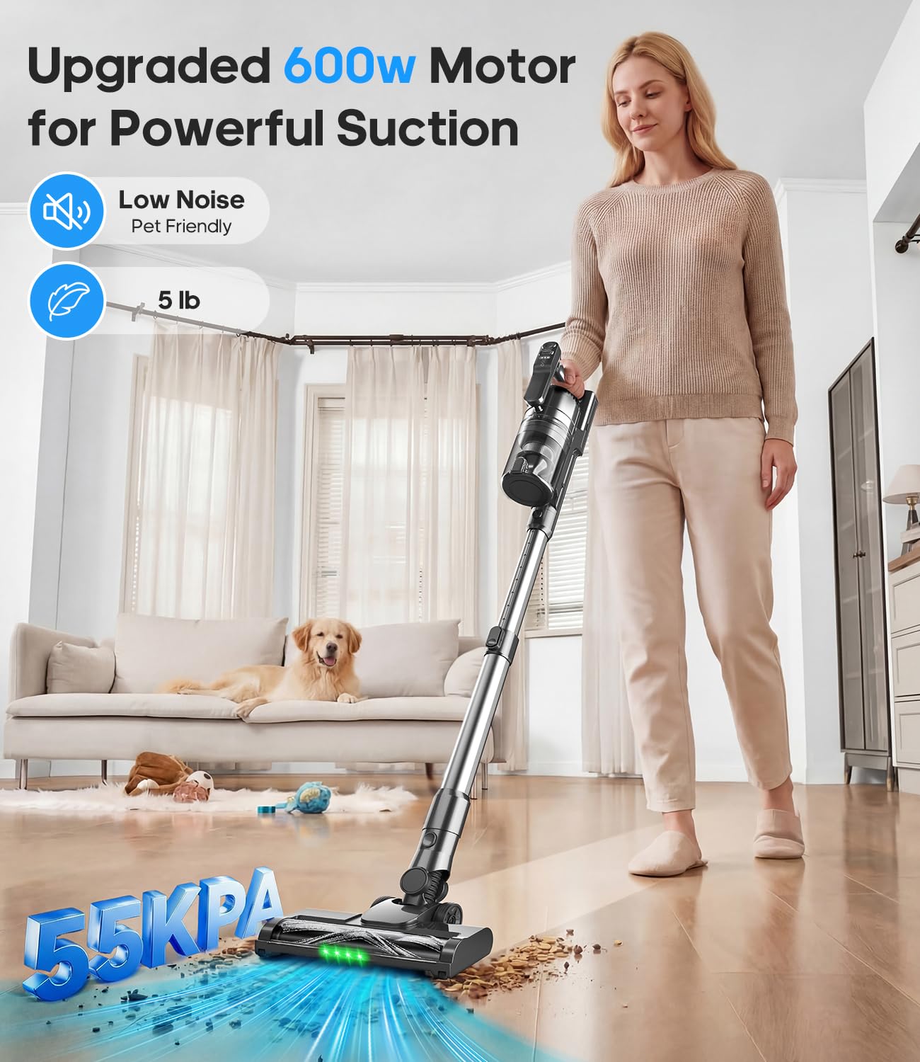 LAMEIZ wall-mount charging keeps the vacuum ready for the next job.