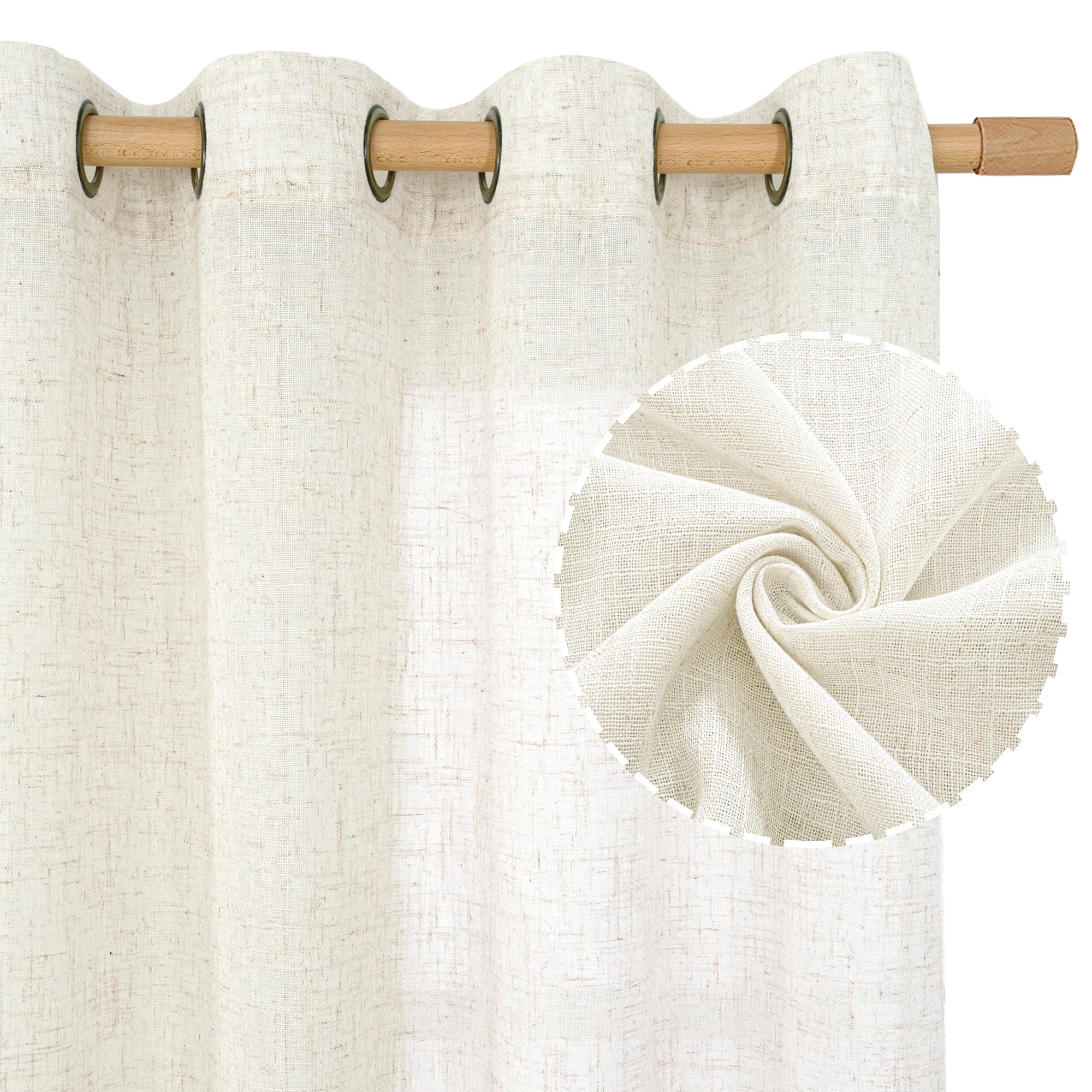LAMIT bronze grommet top curtains in 52x84 inches, easy rod compatibility.