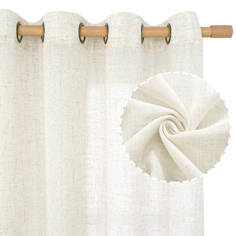 LAMIT bronze grommet top curtains in 52x84 inches, easy rod compatibility.