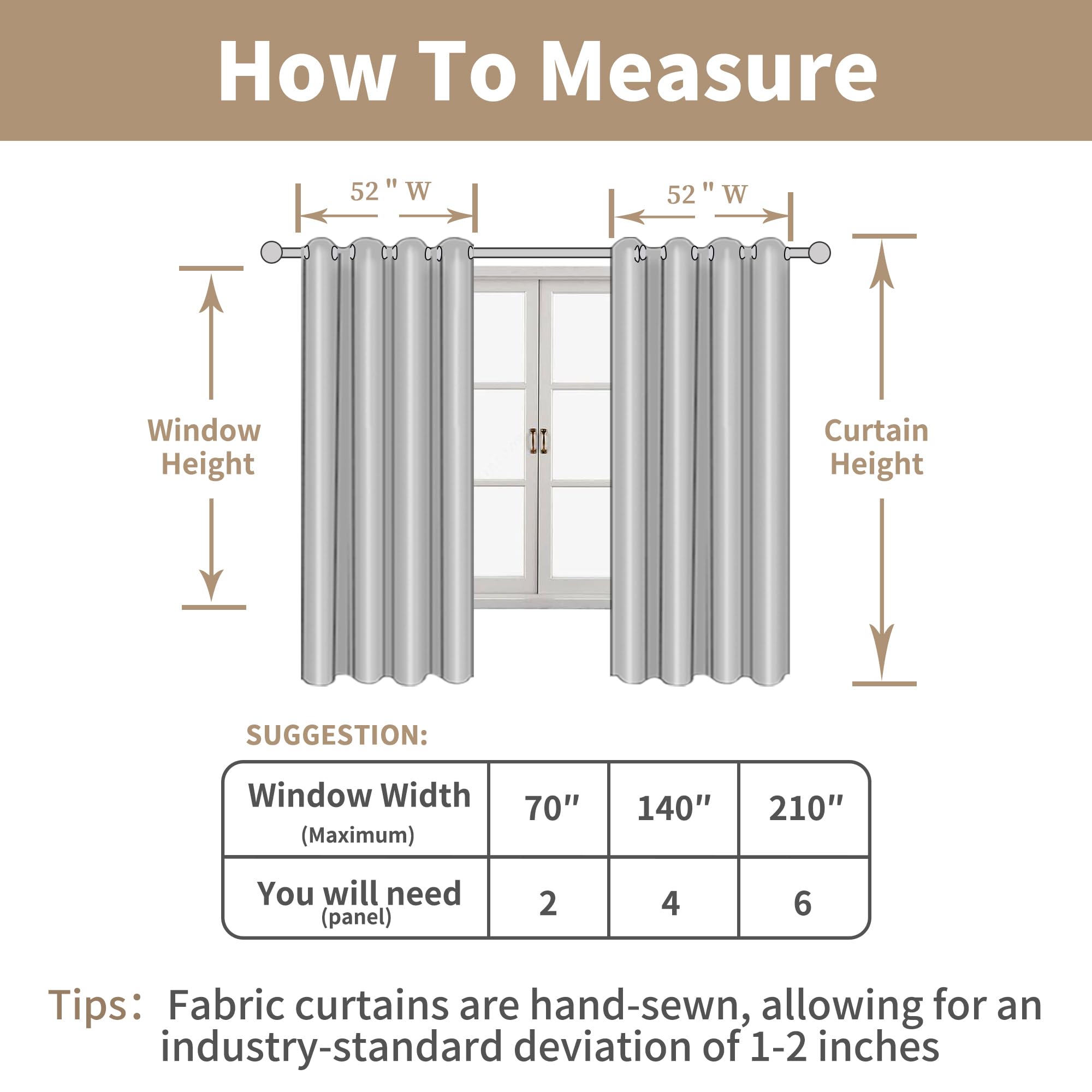 LAMIT 52x84 inch panels offer full, elegant drape when installed.