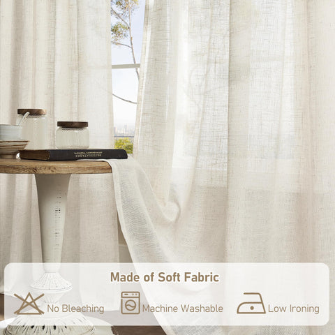LAMIT machine washable linen curtains for easy care and longevity.