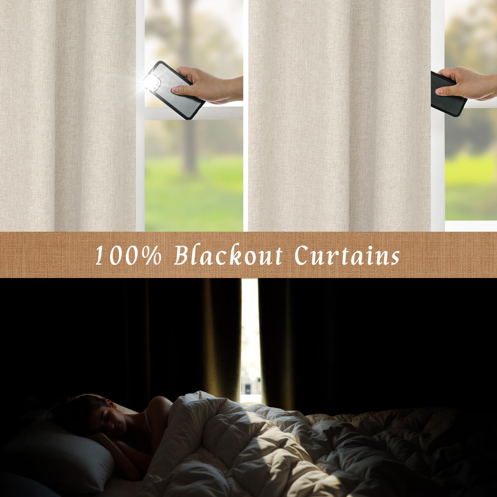 LAMIT double-layer curtain with white liner for enhanced privacy