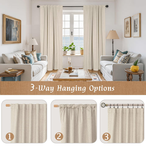 LAMIT farmhouse-neutral decor ready curtain in a neutral shade
