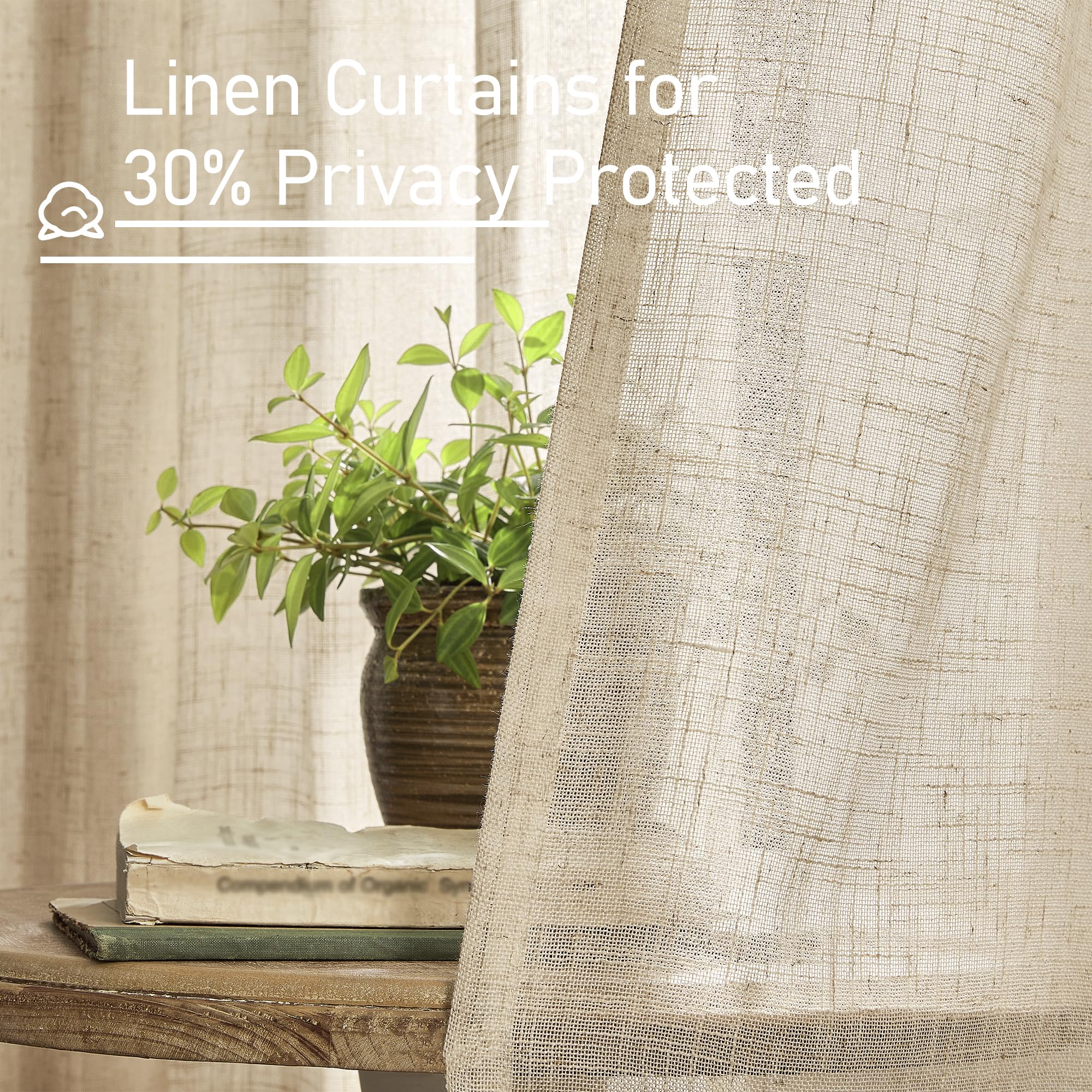LAMIT farmhouse-style curtains add warm, rustic charm to living spaces.
