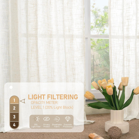 LAMIT farmhouse-style curtains suitable for living rooms and bedrooms.