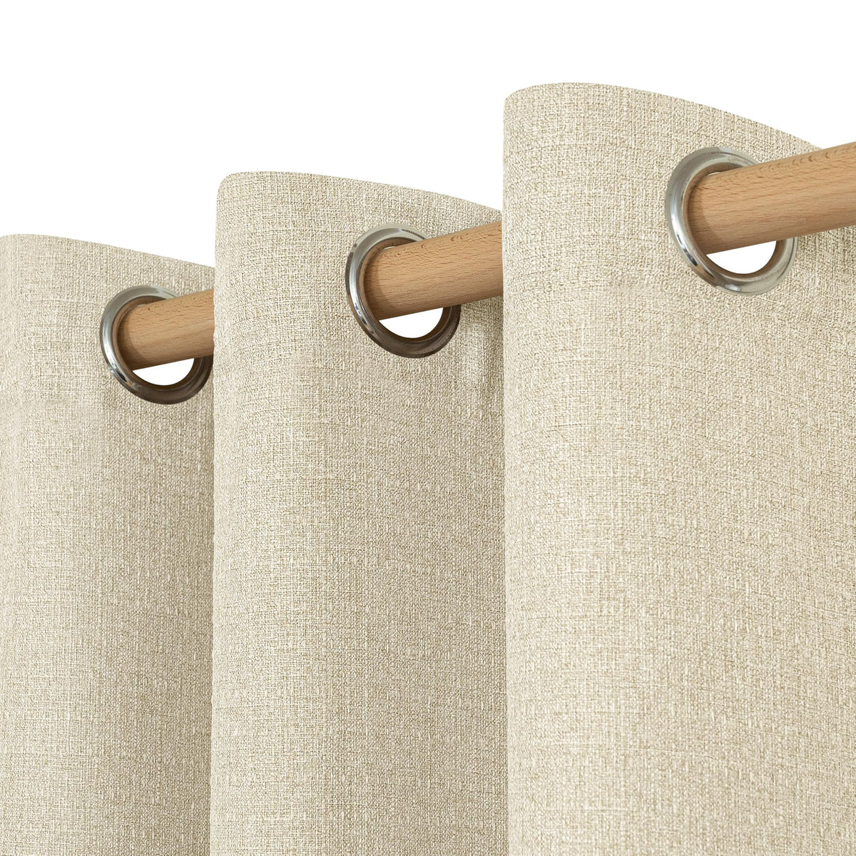 LAMIT linen curtains with grommet top for easy hanging and clean lines.