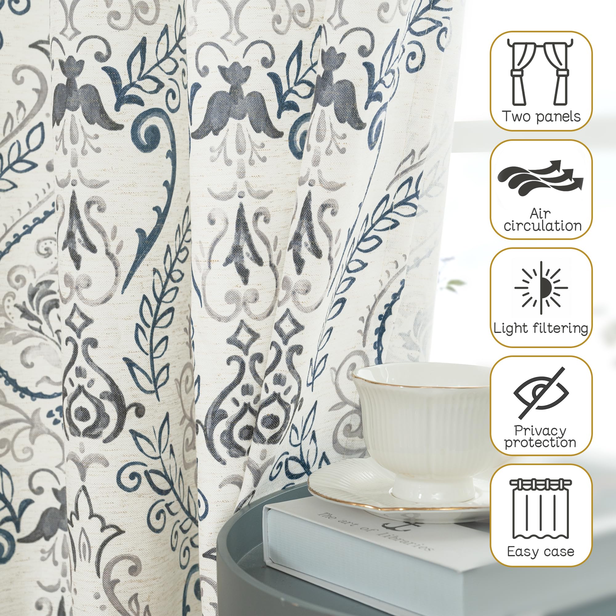 LAMIT linen curtains ideal for living room and bedroom decor.