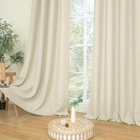 LAMIT machine-washable linen curtains offer easy care.