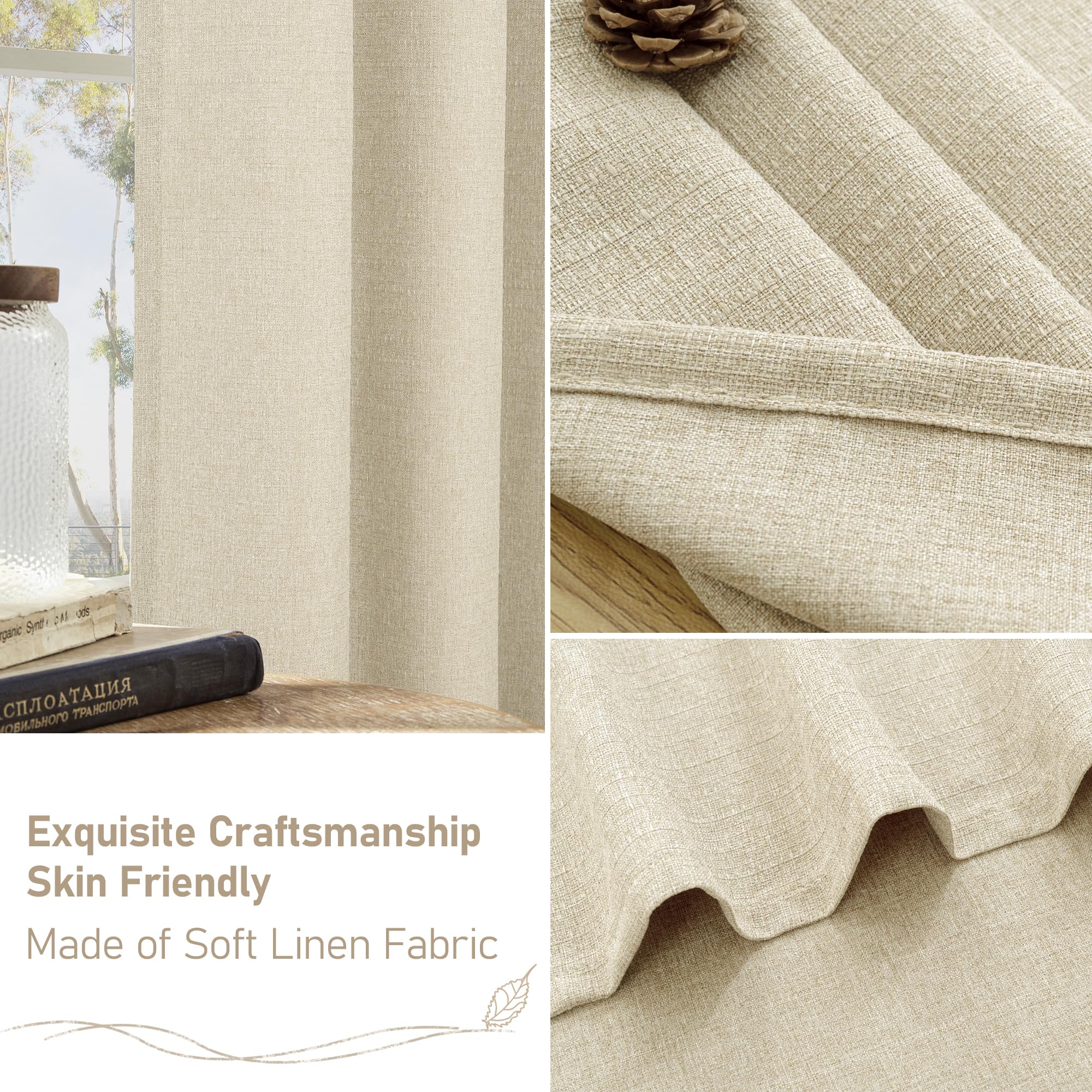 LAMIT farmhouse-style curtains elevate dining and living spaces.