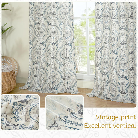 LAMIT linen curtains greyish blue tone suits modern bedrooms.