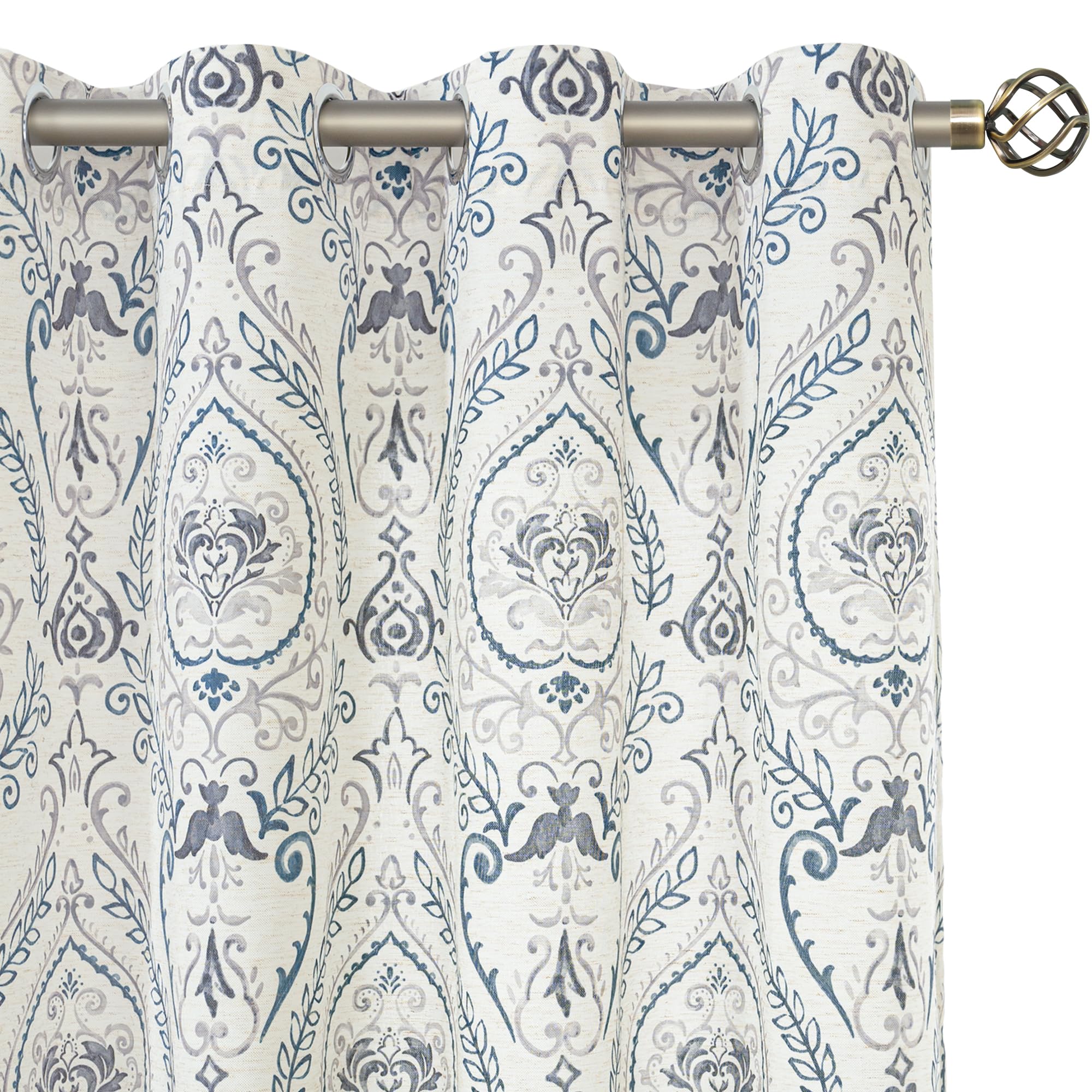 LAMIT linen curtains in living room with two panels on a rod for easy light control.