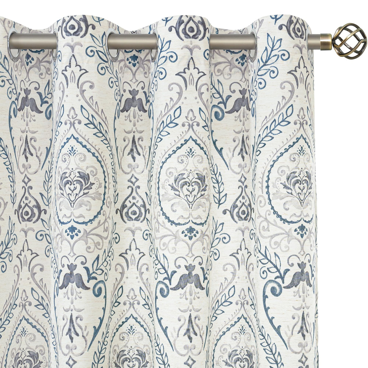 LAMIT linen curtains in living room with two panels on a rod for easy light control.