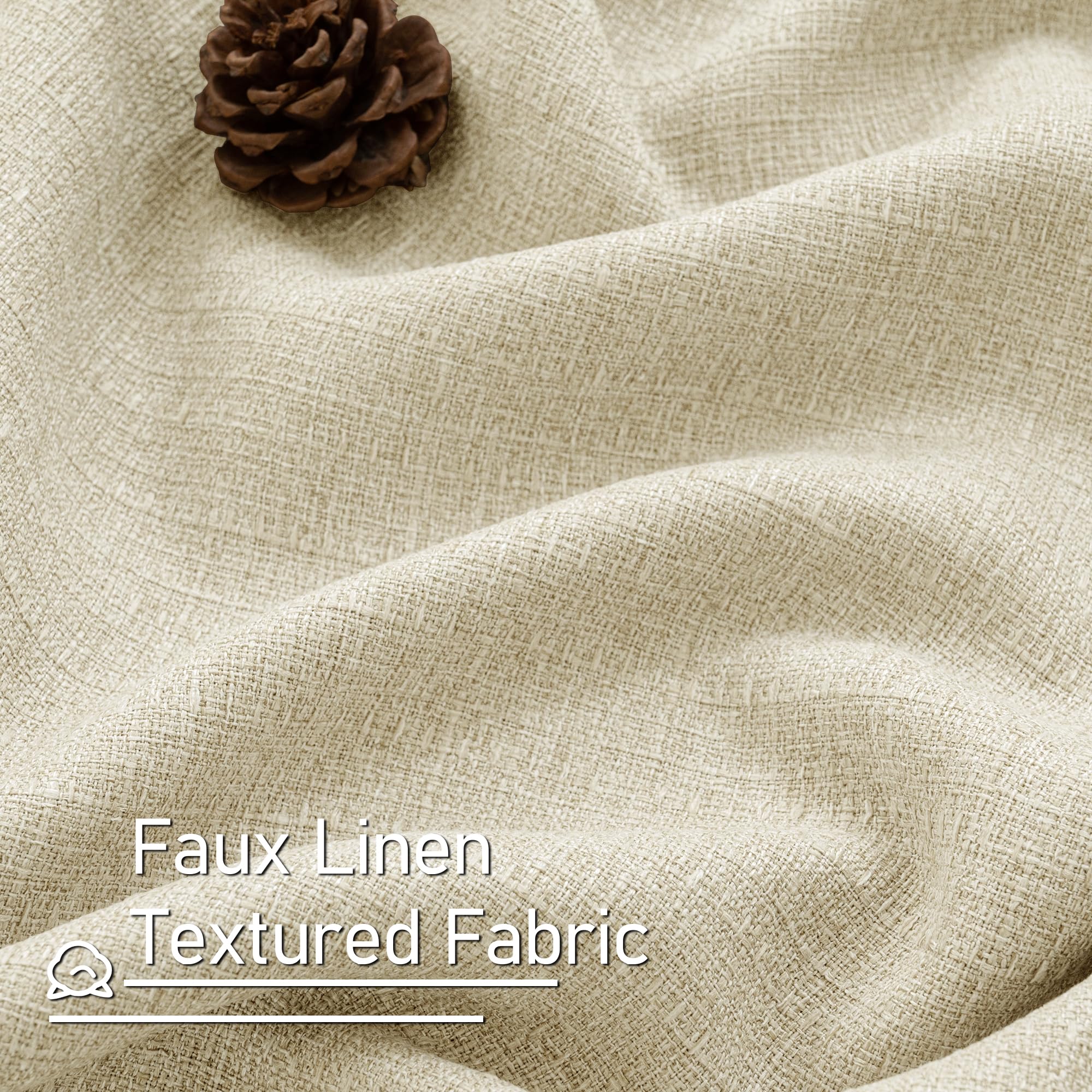 LAMIT linen curtains offer privacy with a soft, light-filtering glow.