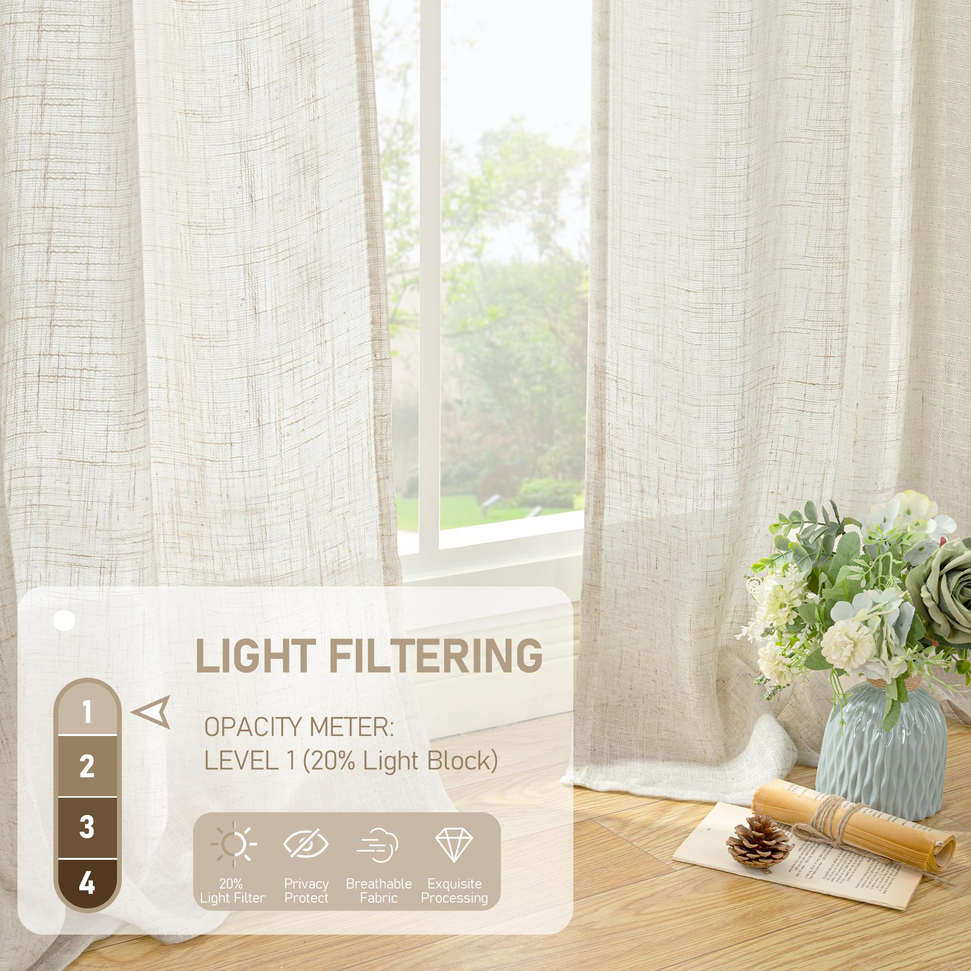 LAMIT airy-breathable weave provides soft light and privacy